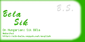 bela sik business card